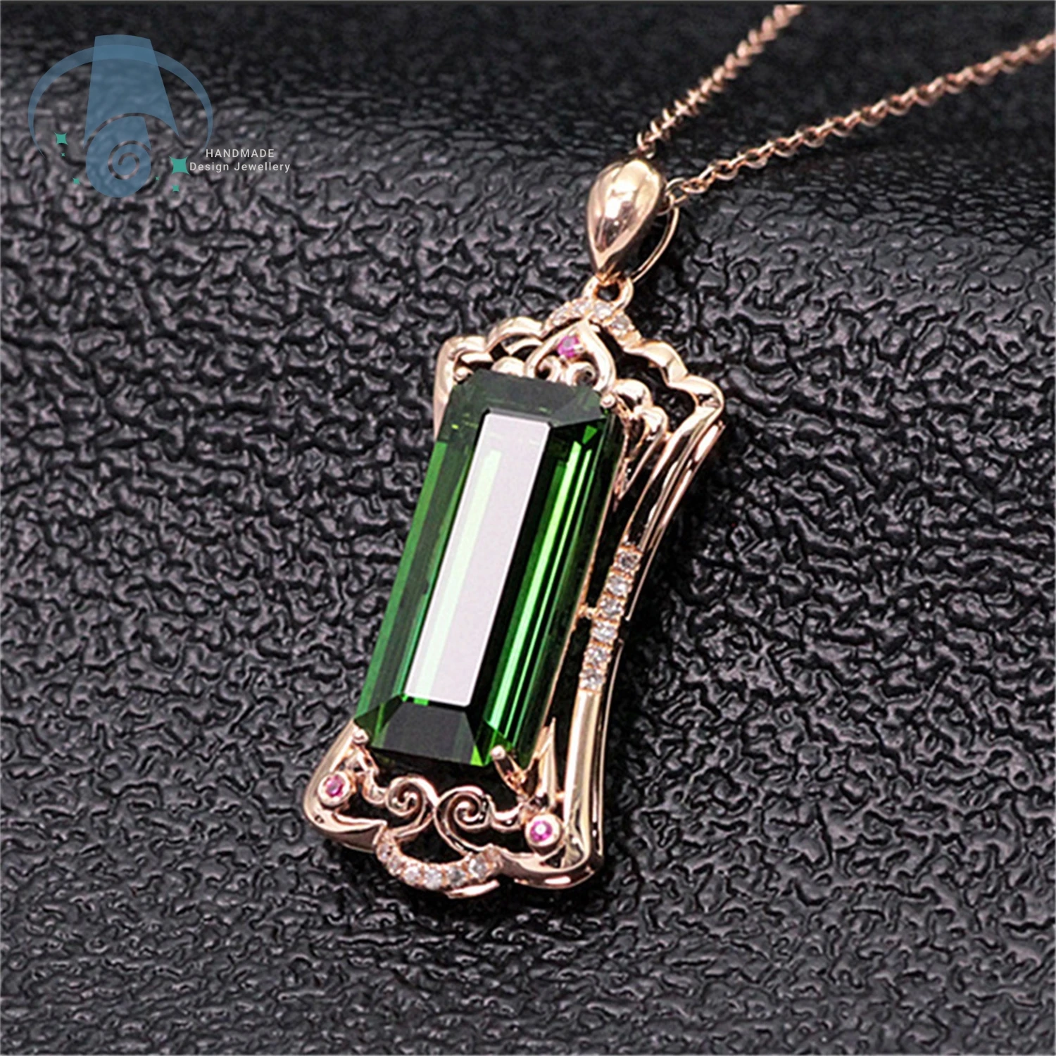 Tourmaline Pendant Necklace Natural Rainbow Watermelon Brazilian Raw Crystal Adjustable Chain Gift for Her Mothers Day Birthday