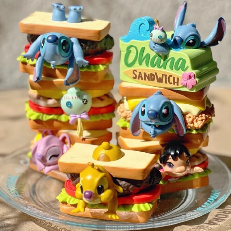 Disney Stitch Sandwich Folding Series Blind Box  Fashion Player Kawaii Anime Figure Model Doll Decoration Collection Toys Gifts