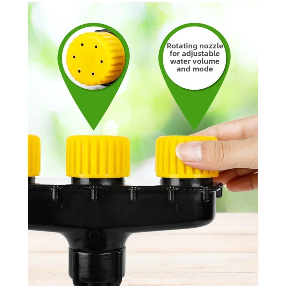 3-Head Garden Atomizer Sprayer Nozzle for Outdoor Lawn Yard Farm Irrigation Fits 1/1 1.2 1.5 Inch Pipes Fine Mist