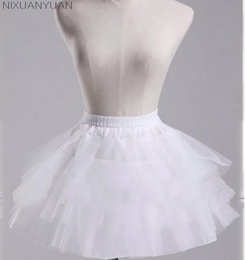 Long 45CM White or Black Short Petticoats 2023 Women A Line 3 Layers Underskirt For Wedding Dress jupon cerceau mariage