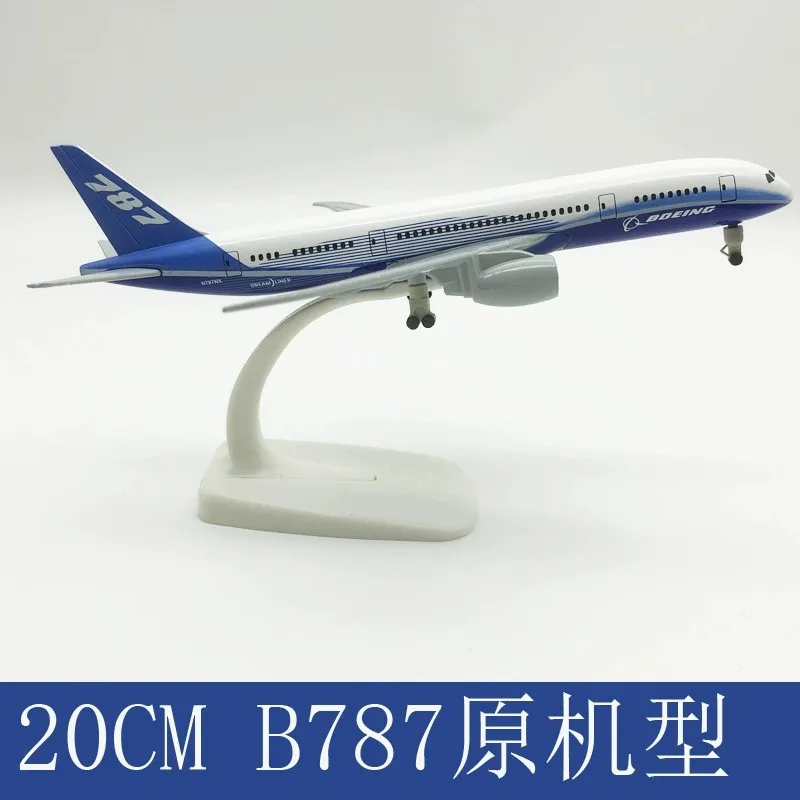 

Металлическая модель самолета Boeing 787, 20 см, для декора стола, имитация пассажирского самолета, игрушечный самолет