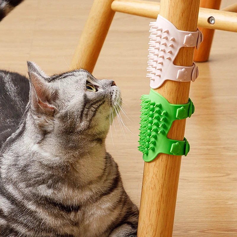 Cat Self Groomer With Catnip Wall Corner Massage Comb Soft Brush Rubs The Face Tickling Scratcher Cleaning Hair Product Cat Toys