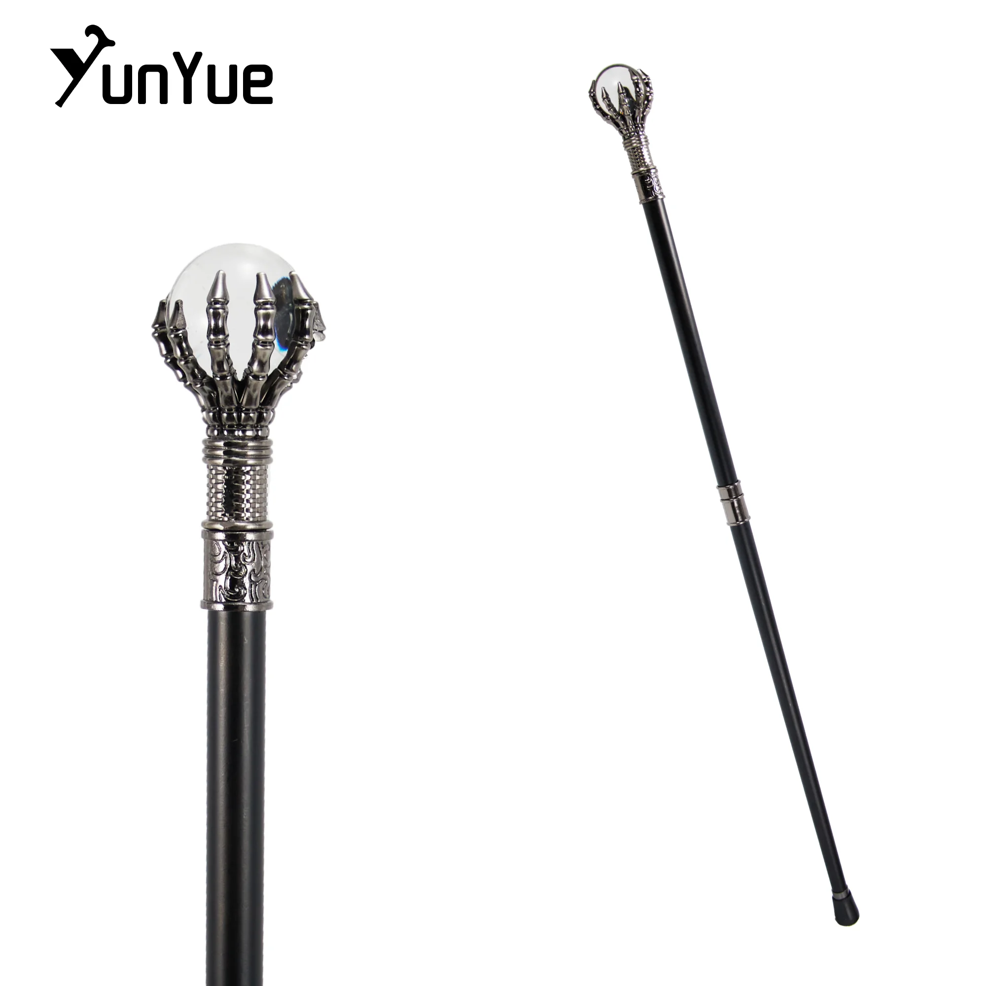 الأبيض كرة زجاجية Steampunk عصا للمشي السادة خمر اليدوية ديكور حفلة عصا للمشي تأثيري فيلم الدعائم العكازات