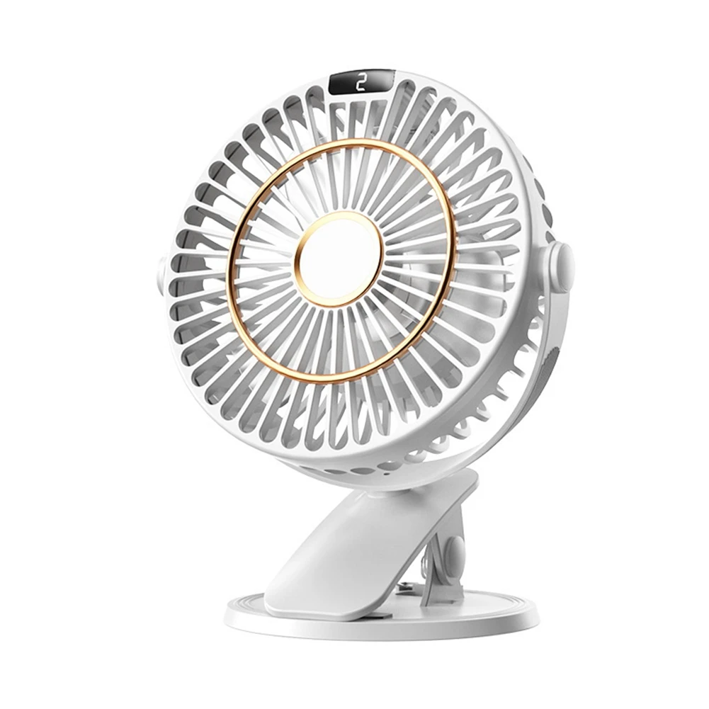 

Portable Fan Clip Fan USB Rechargeable Silent Fan Desktop Small Fan for Office Home Desk Table Outdoor,White