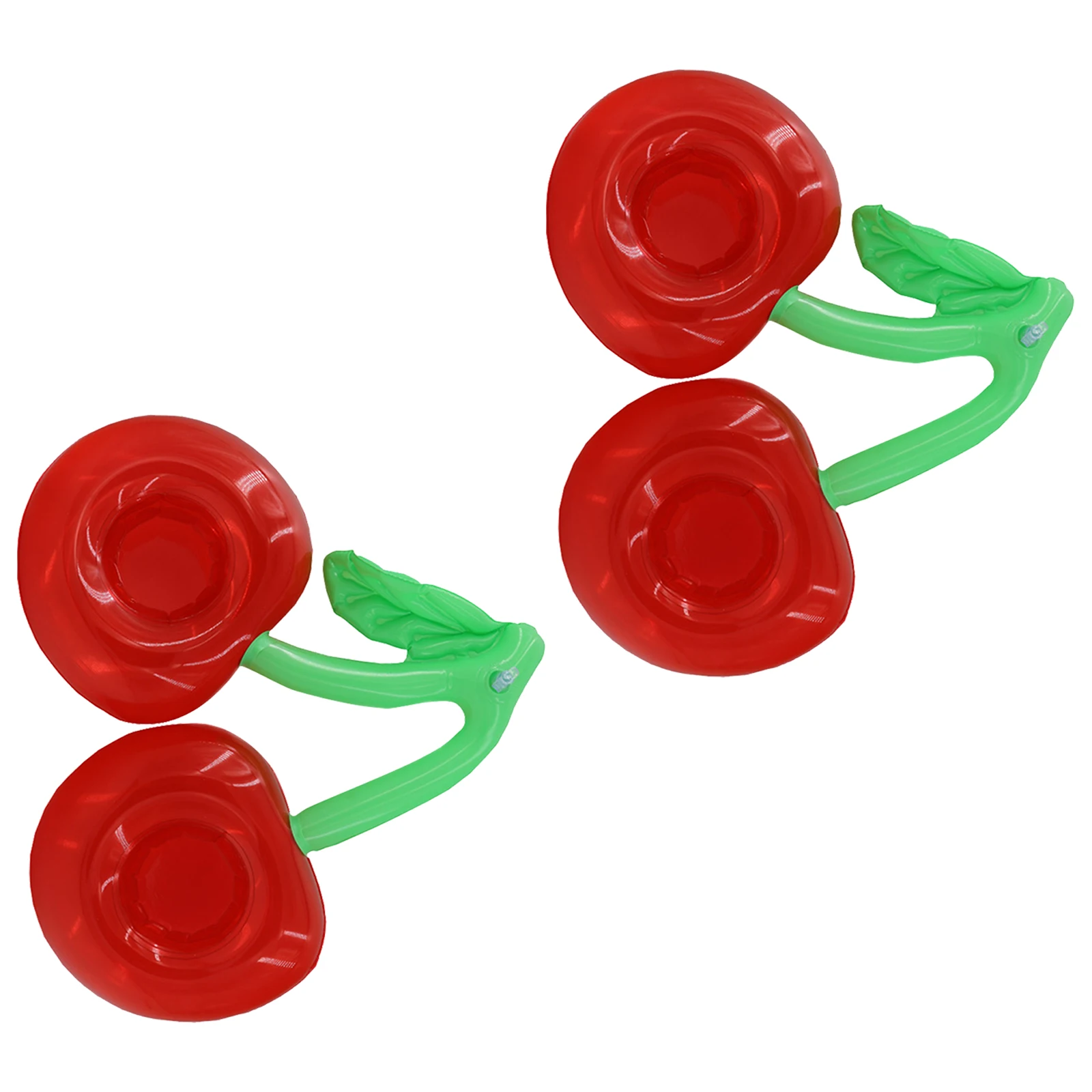 

2pcs Premium Pvc Inflatable Cherry Shape Drink Cup Holder Floating Pool Beach Summer Party Decoration Stable