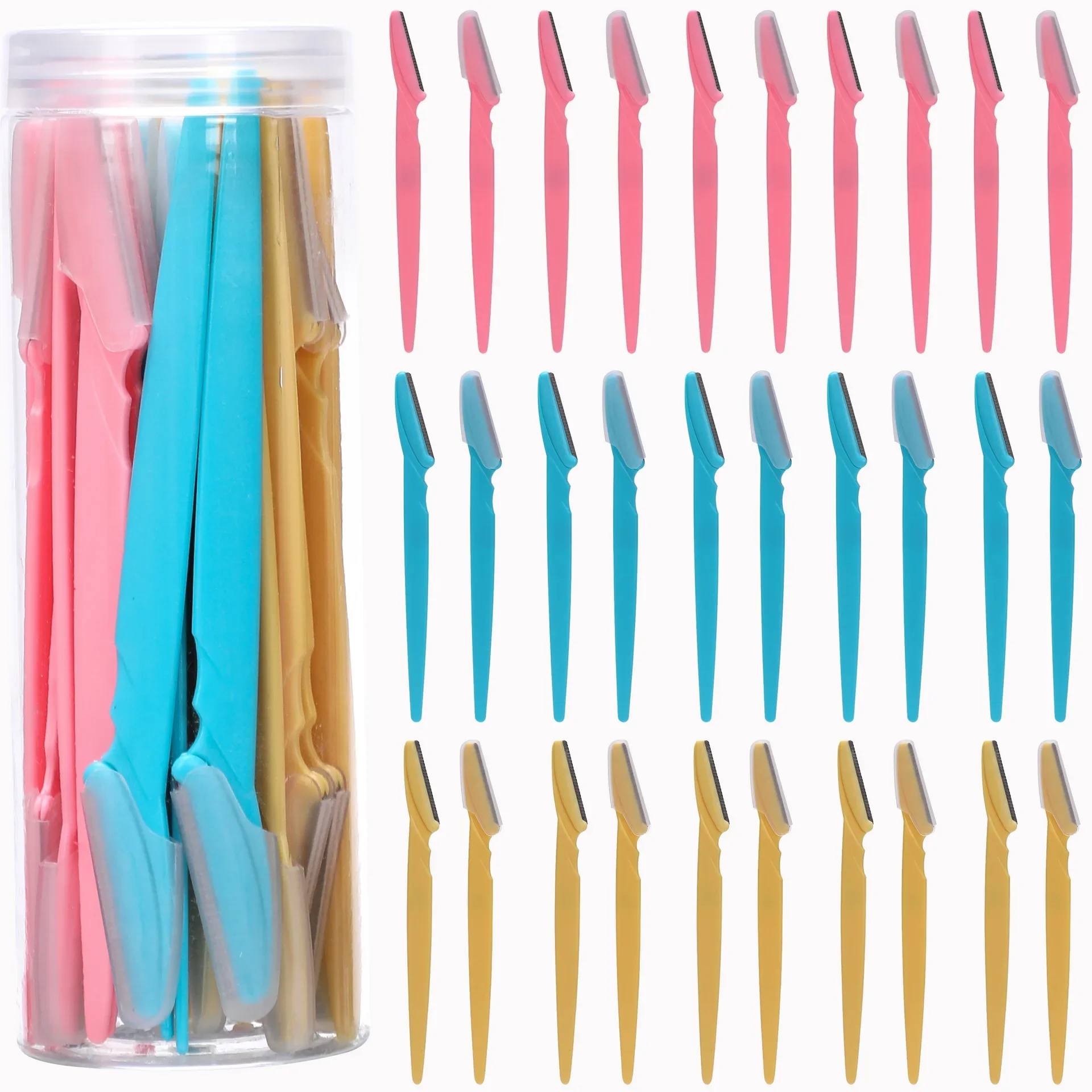 3/30/40개입 눈썹 정리기 메이크업 뷰티 도구 안전한 눈썹 면도기 얼굴 및 몸 털 제거 면도날 눈썹 정리 칼