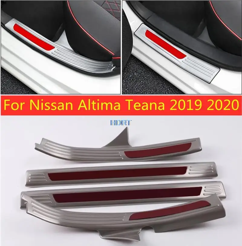 

Для Nissan Altima Teana 2019 2020, аксессуары для стайлинга автомобиля, панель из нержавеющей стали на порог, Накладка на порог, Накладка на порог