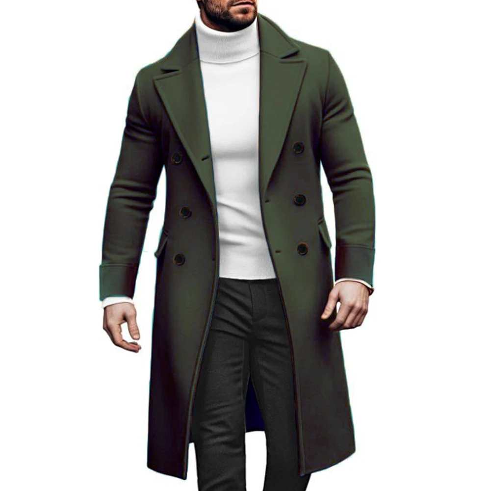 

Double-breasted Jacket Double-breasted Trench Coat For Casual Wear Autumn Wear Brand New Lapel Neckline Polyester Fabric