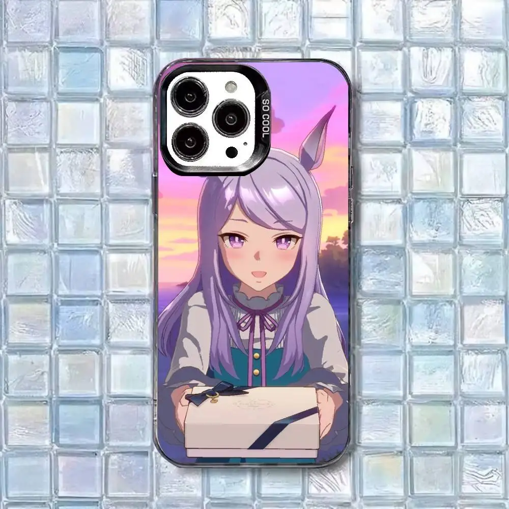 เคสโทรศัพท์ Pretty Derby Uma Musume สำหรับ iPhone17,16,15,14,13,12,11 Plus,Pro Max สีขาวด้าน ป้องกันการกระแทก