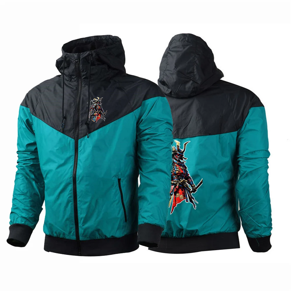 Street-style Samurai Pattern Logo 2026 Sweatshirt Men's Hooded Jacket Spring Autumn Lightweight Travel Portable Coat Hoodies