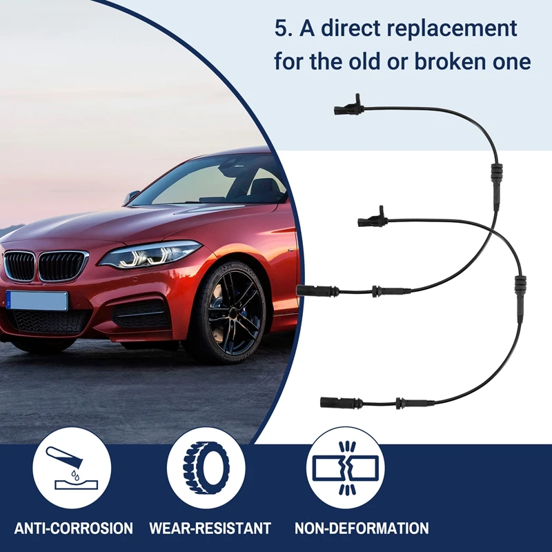 A22F-2PCS Front ABS Wheel Speed Sensor For-BMW F22 F23 F30 F32 F33 F36 34526791223 - Image 2