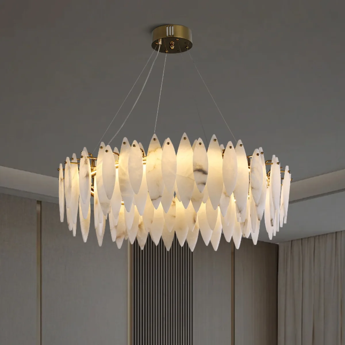 Marble Pendant Light Led French Luxury Living Dining Room Decor Chandeliers For Villa Loft Bedroom Designer Hanging Lamp