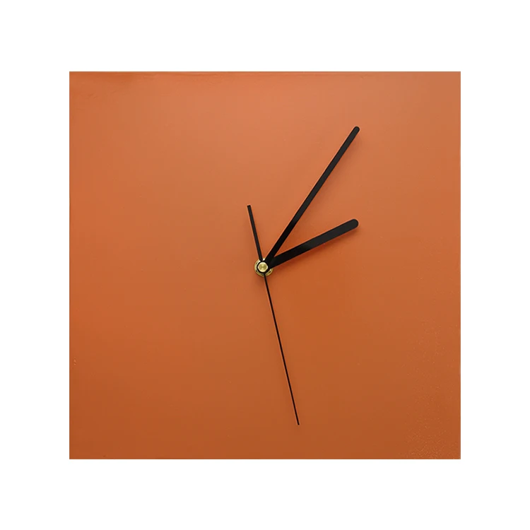 Living room wall clock mute fashion orange simple household soft decoration personality square