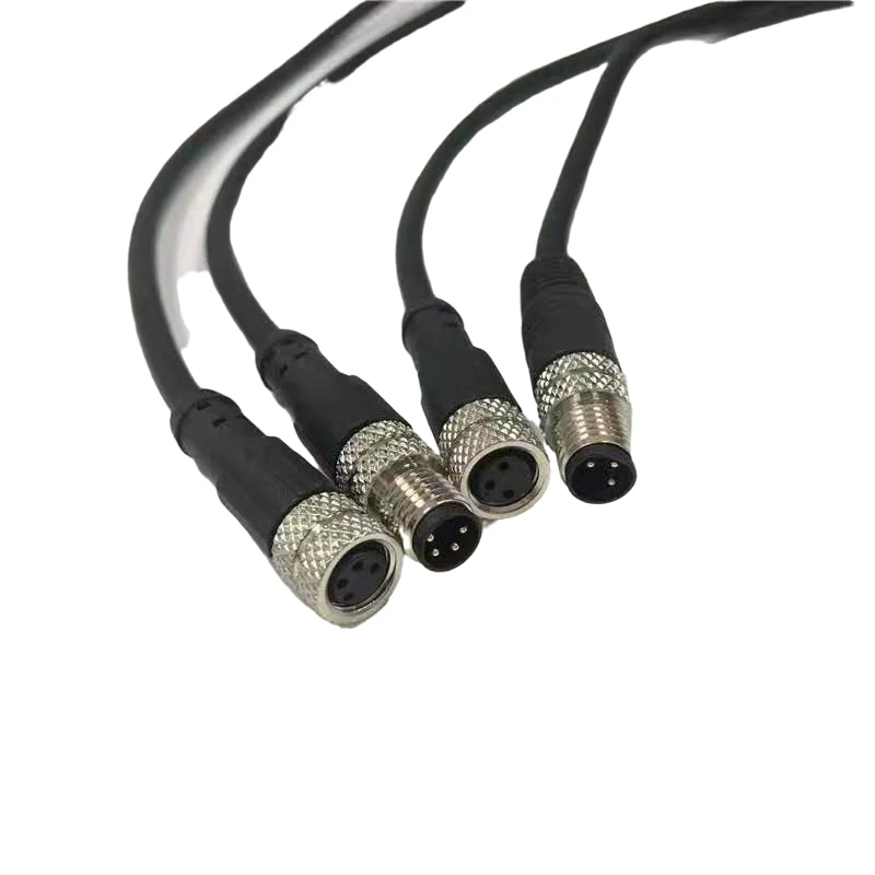 M8 Sensor Connector Double End Two-Terminal 2m PVC Line/Wire Straight/Elbow 34568 Core Aviation Socket For Machines Industry