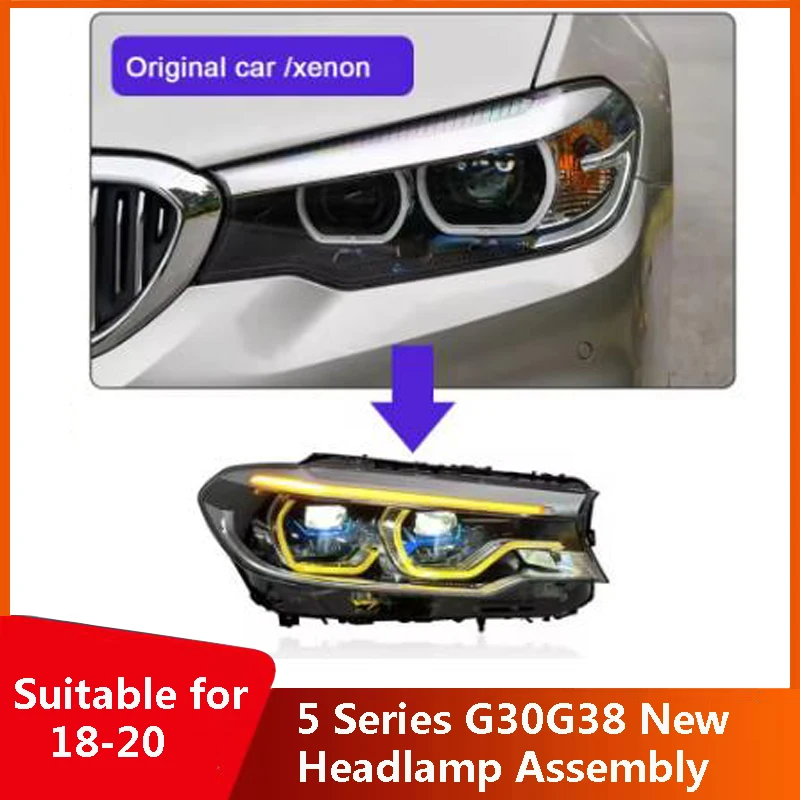 Suitable for 18-20 BMW 5 Series G30G38 new headlight assembly refitting headlight two-color LED spoon.