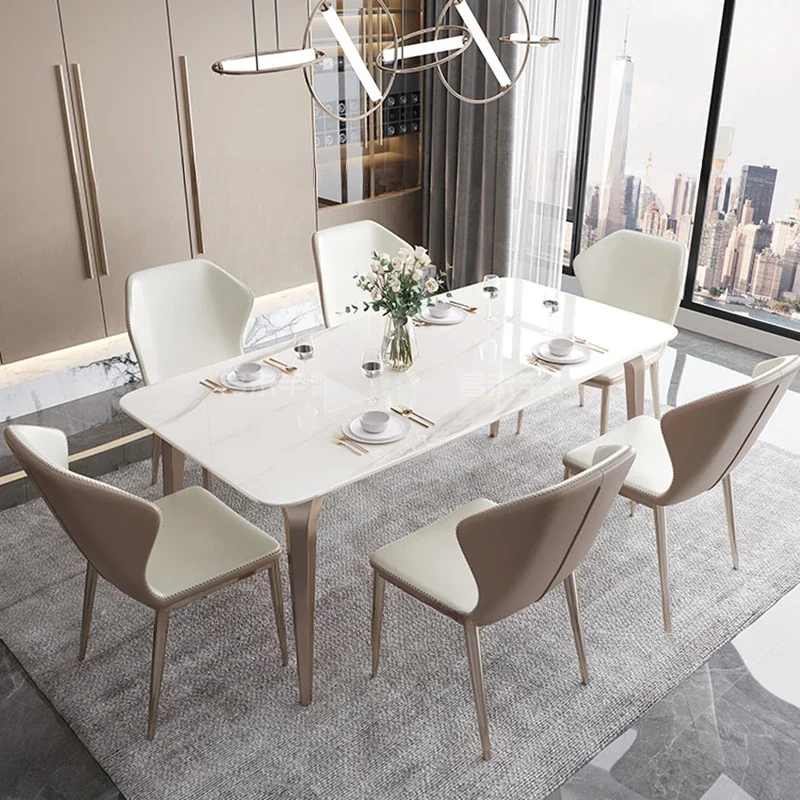 Complete Household Dining Table Heat Resistance Waterproof Stand Modern Dining Table Storage Coffeemesa Dobravel Room Furnitures