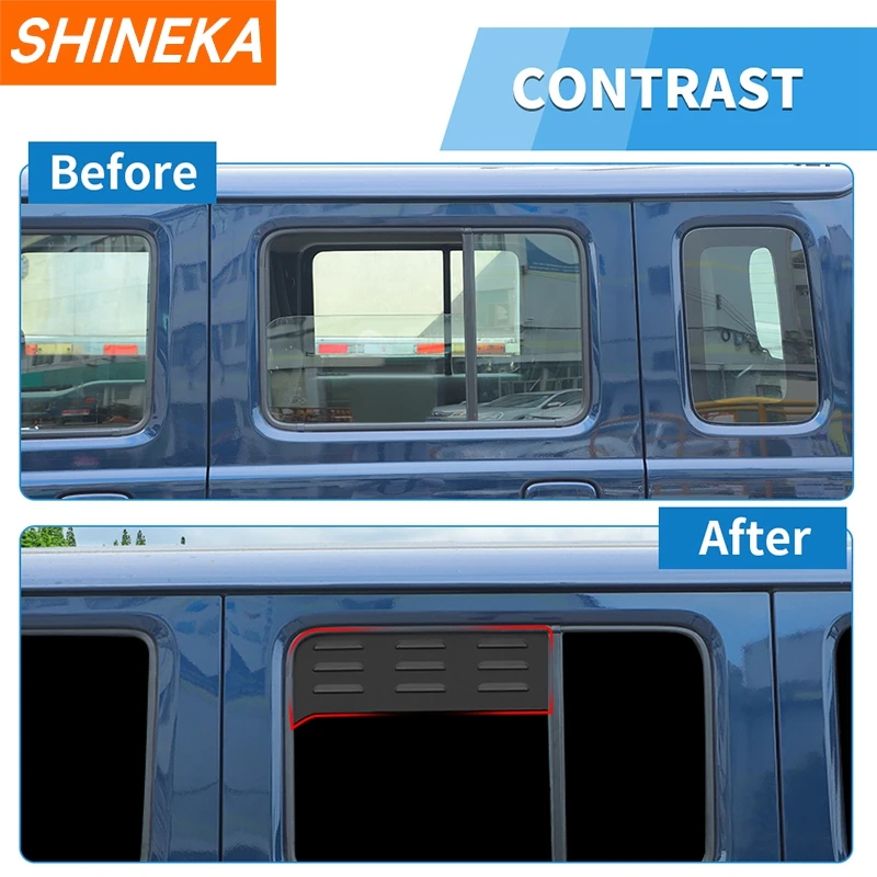 SHINEKA Car Rear Window Louver Ventilation Panel Decoration Cover for Suzuki Jimny 4 Door 2019 2020 2021 Up Exterior Accessories