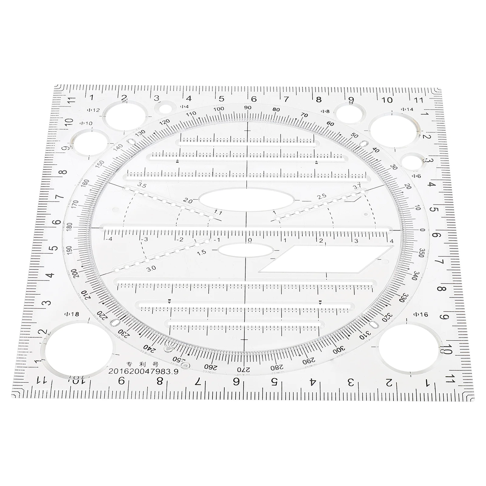Zeichenlineal, multifometrische Vorlage, Spirale, Handkopie, Kunststoff, Winkelmesser für Studenten, multifunktional