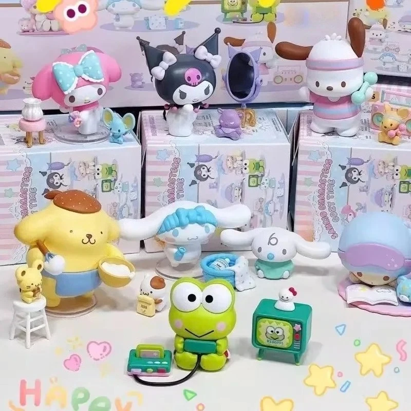 

НОВИНКА! Коллекционная фигурка Sanrio Melody из серии Cozy Time, вслепоходе, Little Twin Stars, Kuromi, милый подарок для девочек