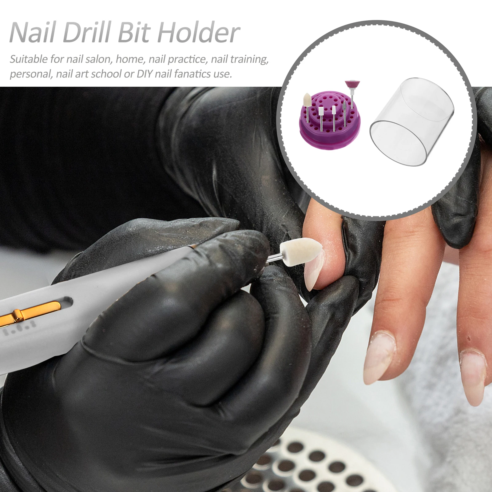 

Drill Bits Holder Transparent Storage Rack For Salon Home Practice Clear Display Acrylic Box Nail Drill Bit Organizer