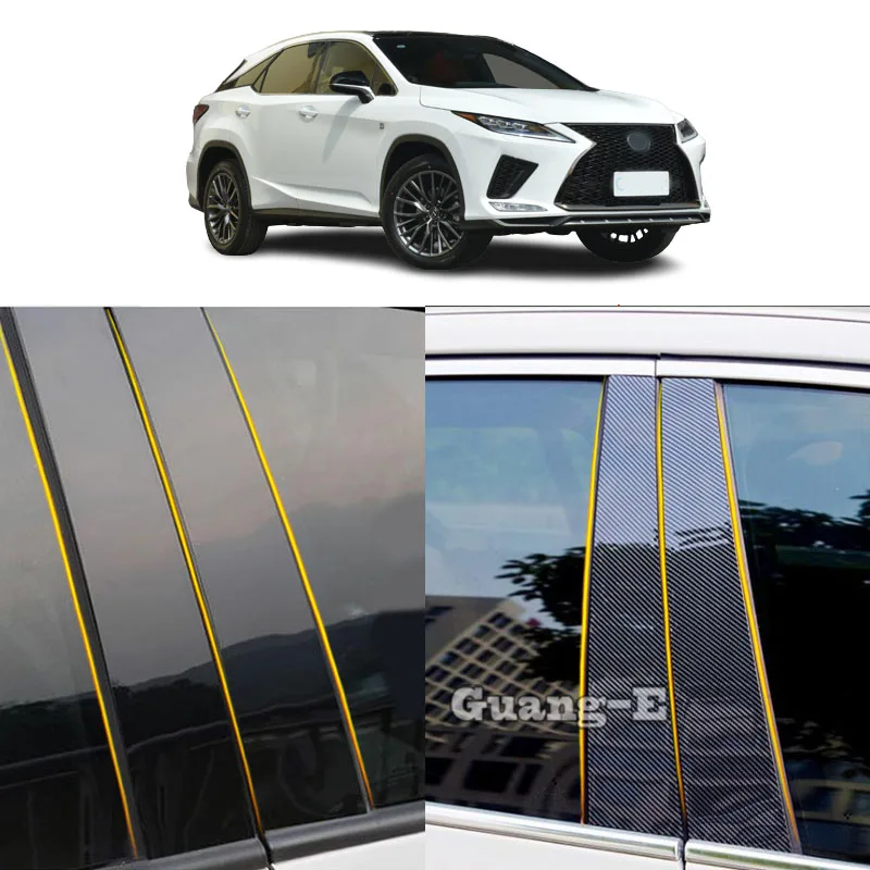 

Car PC Material Pillar Post Cover Door Trim Window Molding Stickers Plate Accessories Decoration For Lexus RX 2016 2017-2023