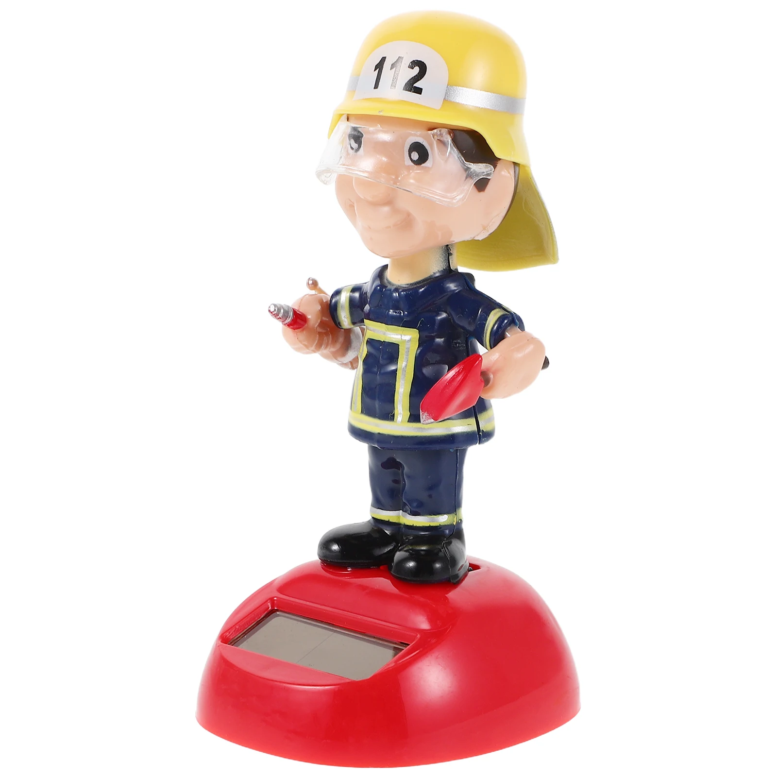 

Creative Solar Powered Firefighter Dashboard Ornament Car Decoration Swinging Dancer Small For Kids Office Home
