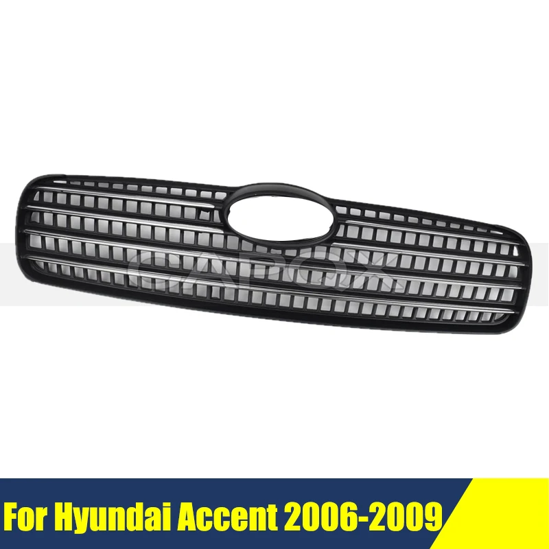 

Front Radiator Chrome Grille For Hyundai Accent 2006-2009 Bumper Grill Mask Medium Net Racing Grills Auto Grille