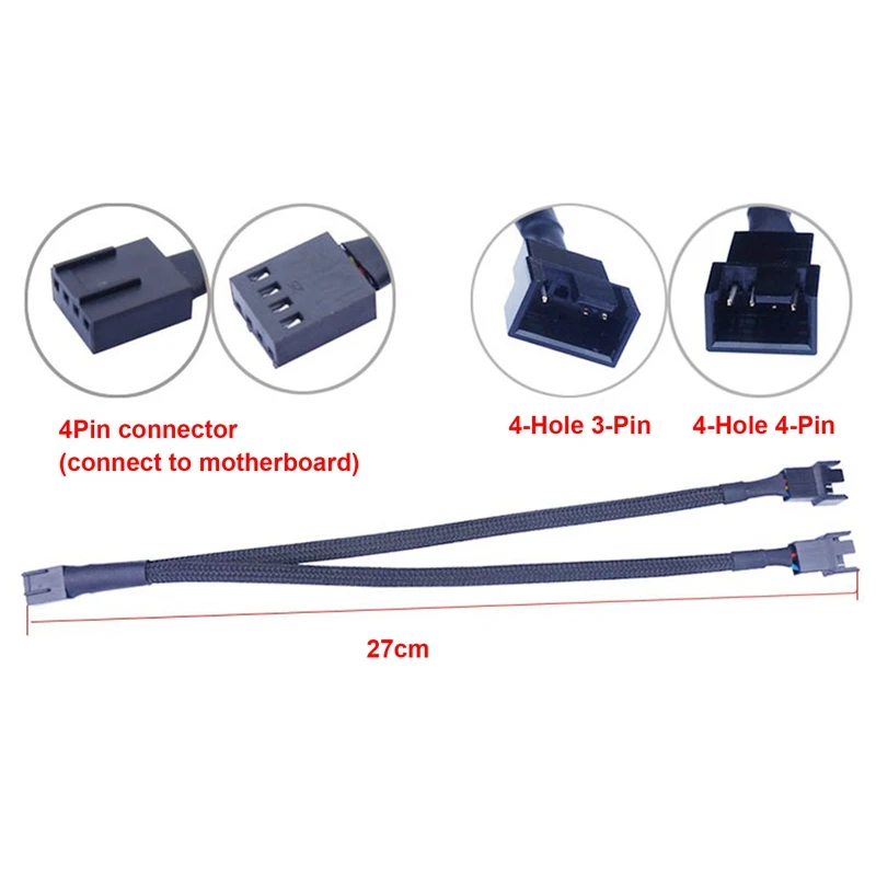 Computer-Lüfterkabel, 4-polig, PWM, Temperaturregelung, Lüfterkabel, 1 bis 2, Computer-Übertragungskabel-Splitter