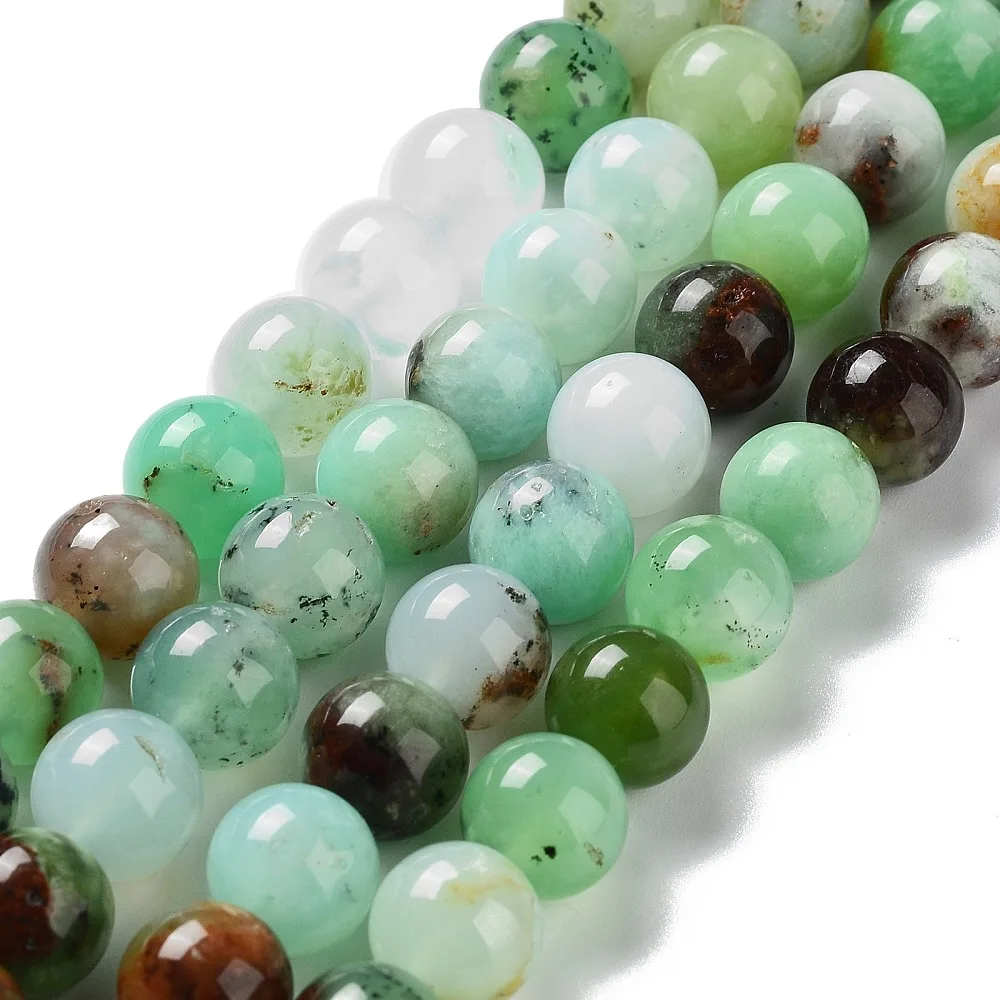 PandaHall 1 Strang Natürlicher Chrysopras Runde Perlen Strang Klasse AB 6mm 8mm 10mm für Halskette Armband Schmuckherstellung – Detail 5