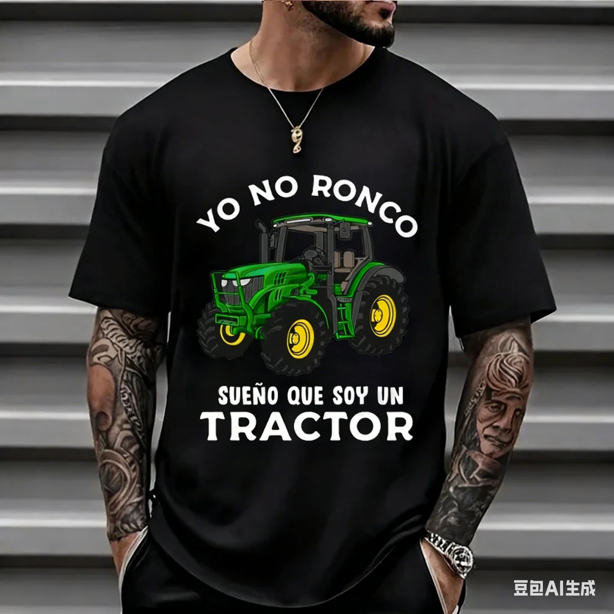 

YO NO RONCO Dream I am a tractor farmer humorous letter printed men's T-shirts fashion summer street casual Unisex y2k clothing