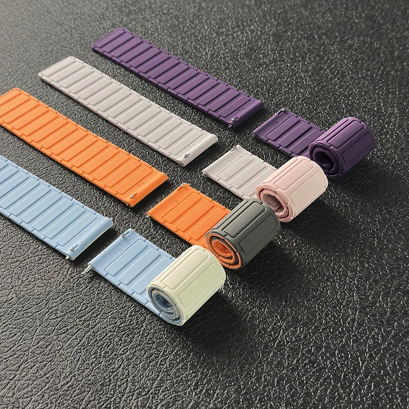 18mm 20mm 22mm watch Strap for Samsung Galaxy Watch 7 FE 6 5 4 6 Classic magnetic Silicone Bracelet correa Huawei GT6 5 4 3 pro image 3