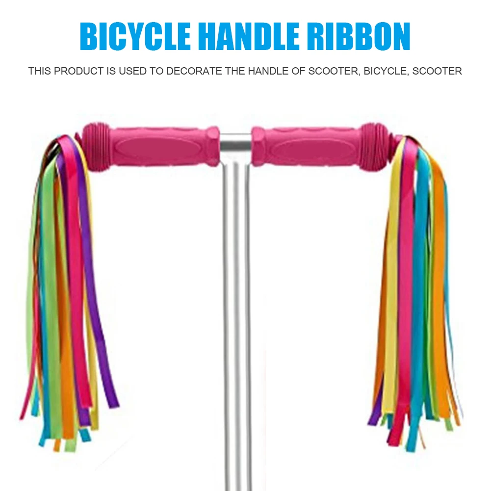 2/4/6/8/10PCS Bicycle Handlebar Color Tassel Streamers Bike Handlebars Decoration Ribbon Scooter Parts Tassel Ribbons