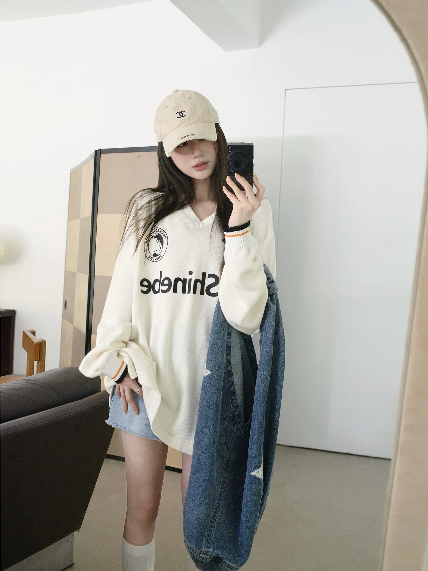 

Женский трикотаж Blokette: свободный свитер из хлопка с вышивкой, джинсовая сумка, повседневный мягкий длинный свитер