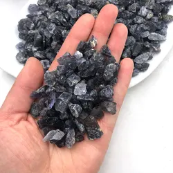 100g Bulk Iolite Natural Stone Cordierite Stones Crystals Chips Gravel Rock Crystal Healing Raw Gemstone Home Garden Decoration