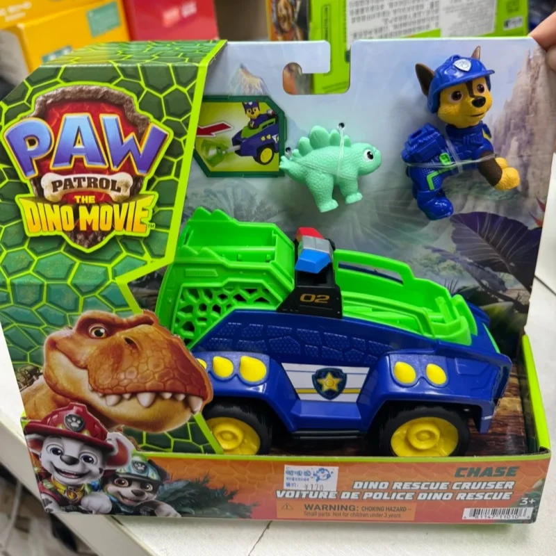 Paw Patrol: The Dino Movie Chase Dino Rescue Cruiser With Spring-Loaded Claw And 2 Action Figures Birthday Toys