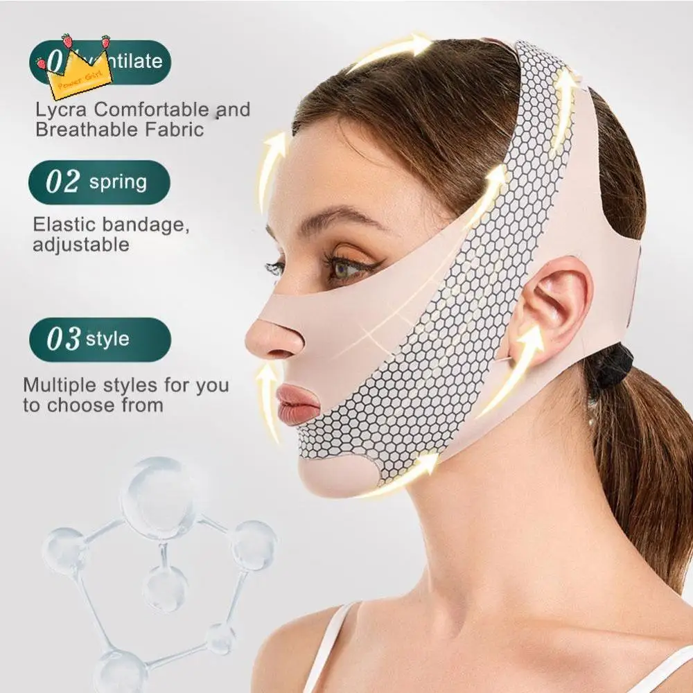 Solid V Shaper Cheek Slimming Mask Sculpting V Line Face Slimming สายคล้องคอต่อต้านริ้วรอย Face Lifting Mask ผู้หญิง
