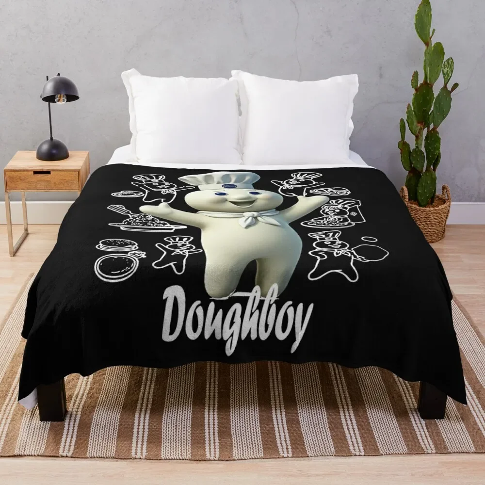 

Pillsbury Doughboy Funny Design The Dough Baking Costume Throw Blanket Soft Sherpa Fleece Warm Blanket for Winter