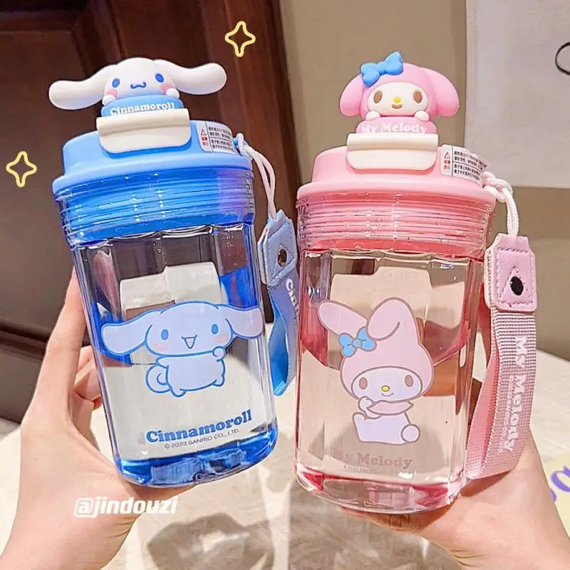 Sanrio Water Cup Cinnamoroll Kuromi My Melody Cute Cartoon Portable Water Bottle Pochacco Pom Pom Purin Direct Drinking Cup Gift