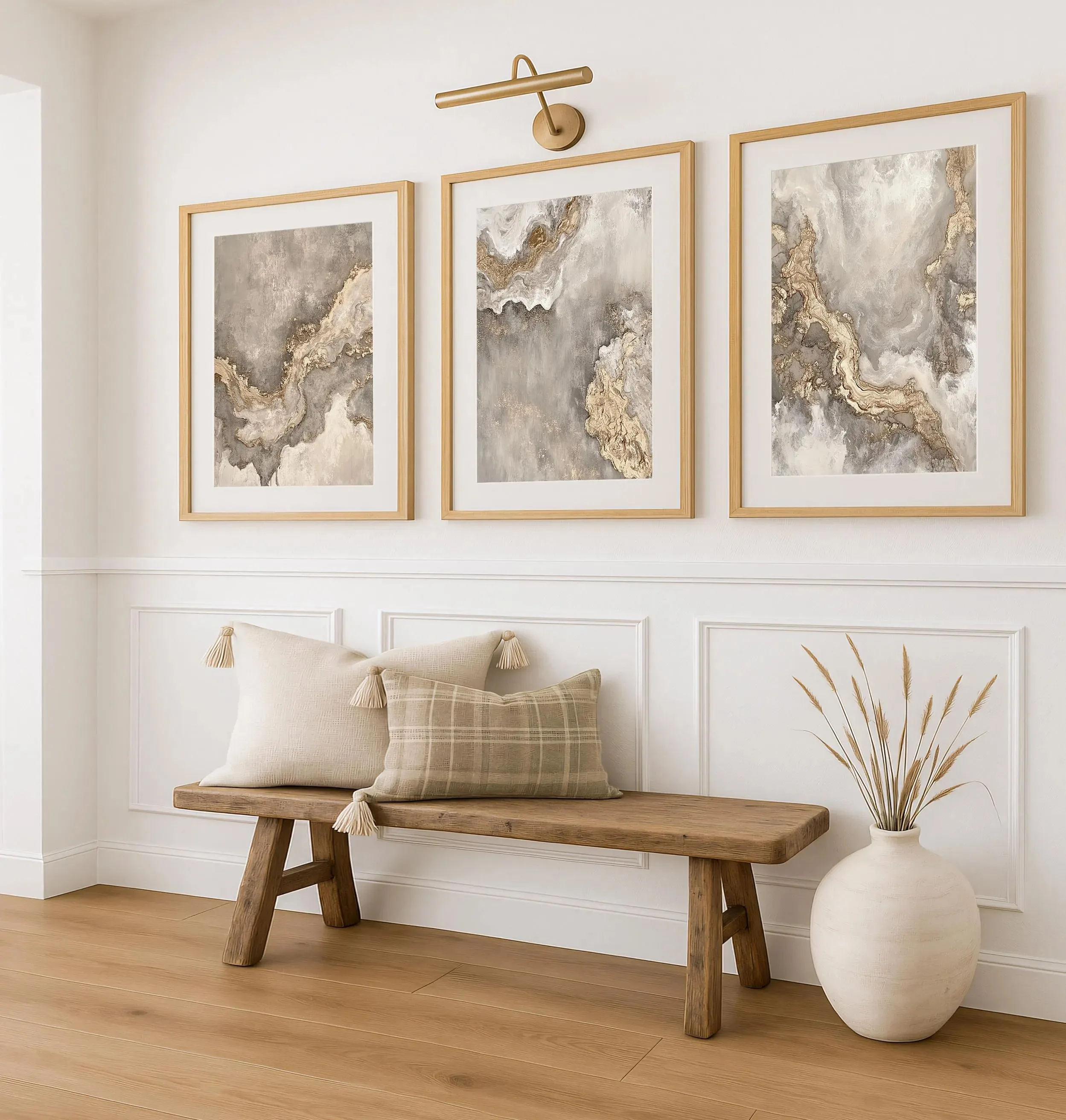 Neutral Gray Pink Gold Abstract Agate Wall Art Canvas Posters Printing Luxury Modern Home Wall Decor for Bedroom Living Room
