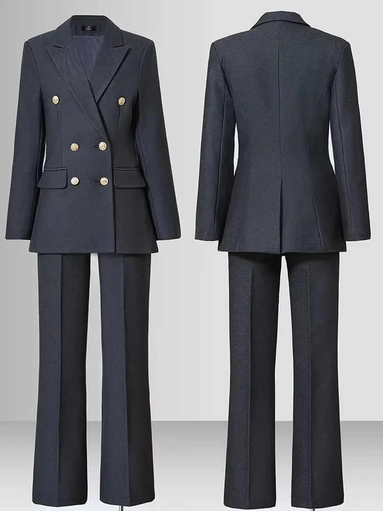 Picture 6: Women Fall Business Pant Suit Long Sleeve Formal 2 Piece Blazer Set Casual Office Work Slim Corset Outfits Elegant Lady Clothing