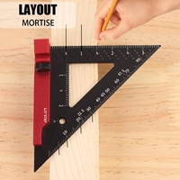 Woodworking Triangle Square Ruler Making Gauge 90 Degree Precision Scribing Ruler Metric/Inch Aluminum Alloy Square Protractor