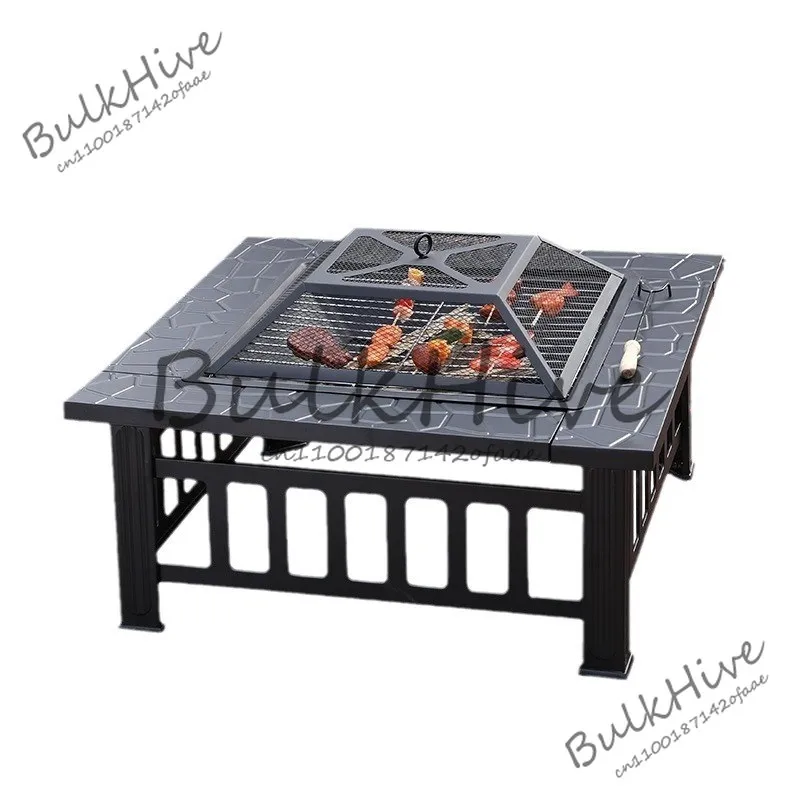 

Плита для приготовления чая в окружающей печи Полный набор для барбекю Открытый двор Квадратная плита
