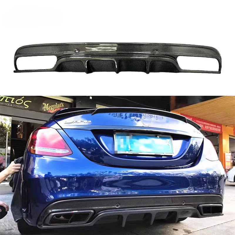 Full Custom Build With Old-to-new Body Kit ConversionW205 C Class Fd Style High Quality Carbon Fiber Rear Diffuser Rear Bumper L