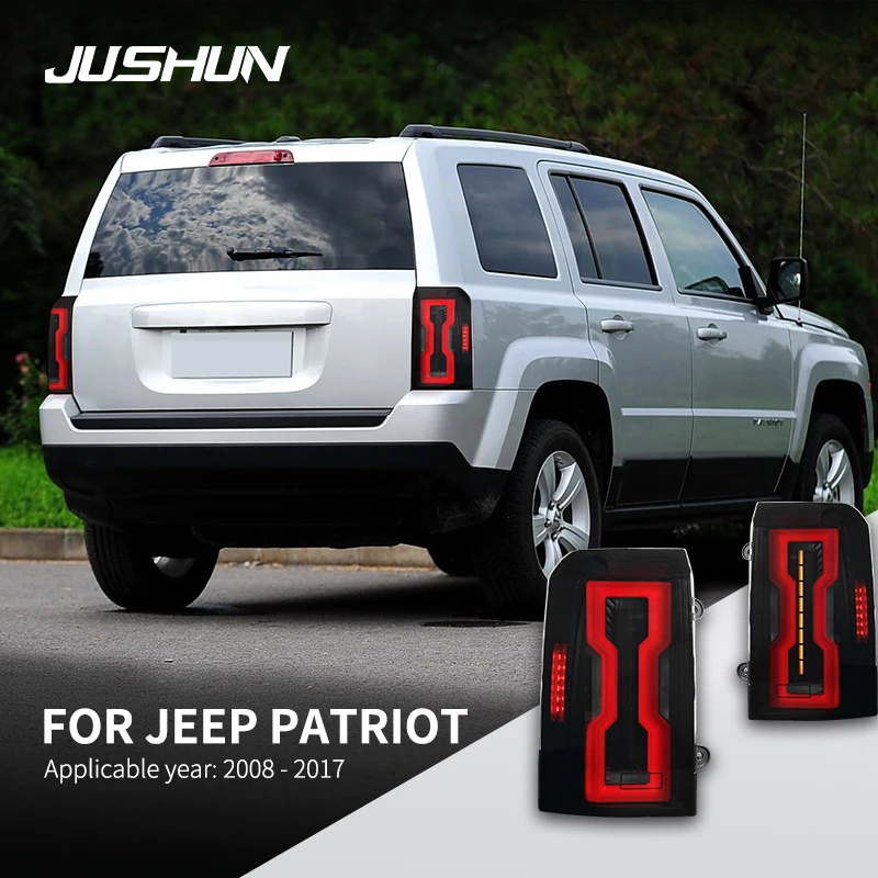 Car Taillights For Jeep Patriot Tail Lights 2008-2017 LED Taillight Rear Fog Lights Dynamic Turn Signal Car Light Assemblies Auto Accessories
