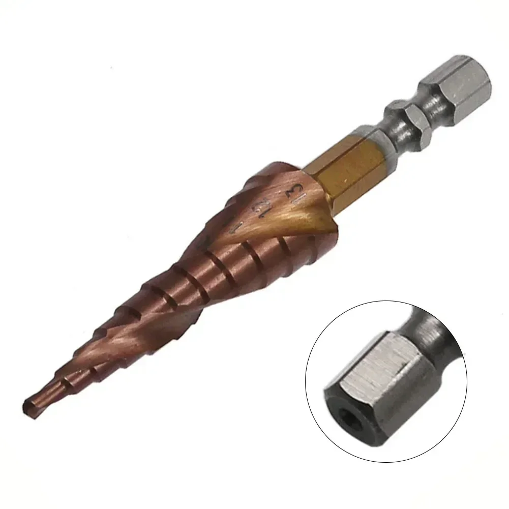 

HSS- M35 Cobalt Step Drill Bit 3-13mm 1/4 Inch Hex Shank Woodworking Bits Cobalt Step Cone Drill Bit Wood/Metal Hole Cutter