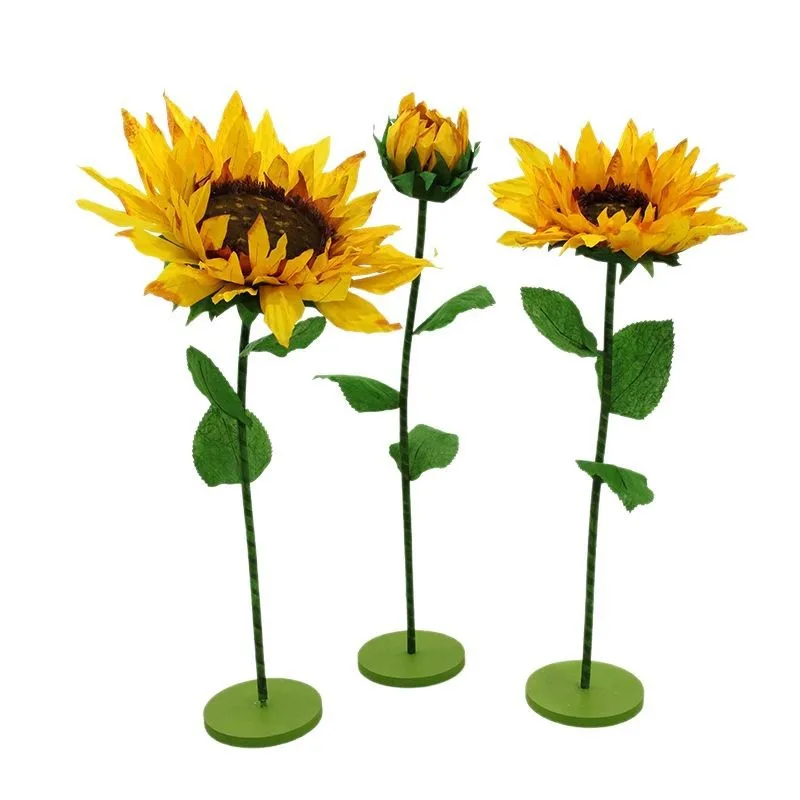 

Customized paper flower sunflower simulation flower home decoration ornament, flower set props, floor