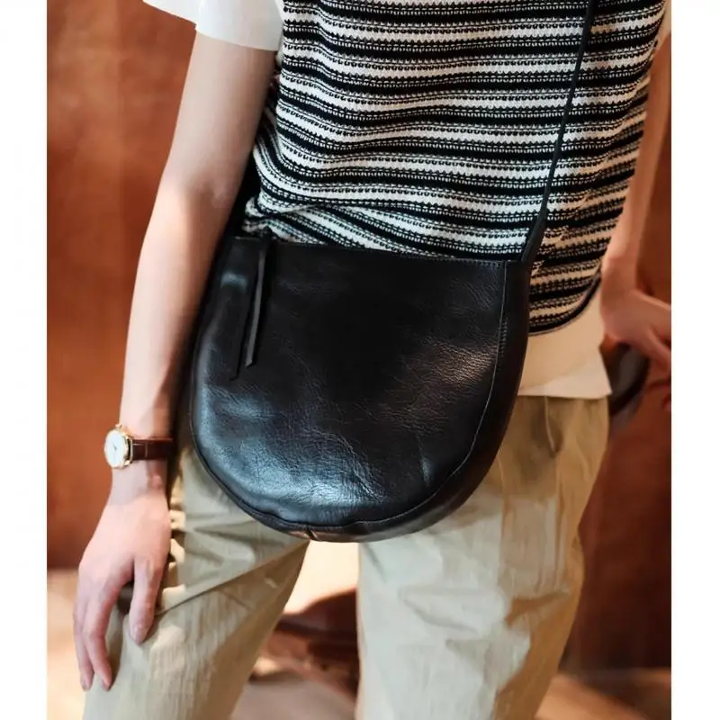 organizer designer luxury handmade high quality leather women's crossbody bag Simple vintage cow leather shoulder bag for woman