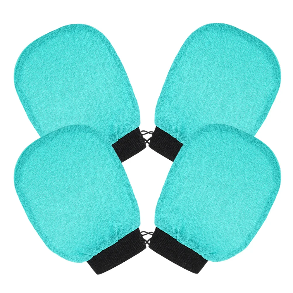 4 قطعة قفازات التقشير حمام فرك دش قفازات الجسم الغسيل الجلد مقشر دش قفازات ل سبا حمام التقشير قفاز