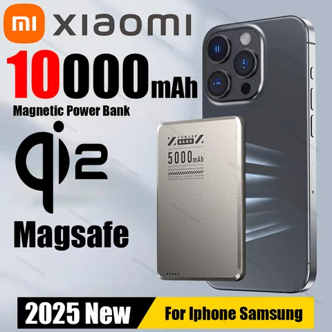 Xiaomi 50000mah 보조베터리 120w 고속 충전 휴대용 충전기 외부 배터리 Iphone Samsung 용 고용량 보조베터리 10 Xiaomi 슈퍼 슬림 자기 보조베터리 5000mAh 합금 쉘 배터리 Qi2 MagSafe iPhone 용 고속 충전 보조베터리 Samsung Huawei