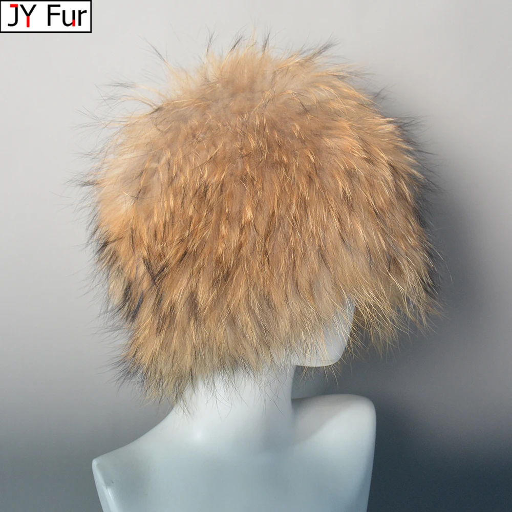 

Natural Fox Fur Beanies Women Winter Warm Fluffy Popular Russia Style Female Round Cap Fashion Real Fur Hats